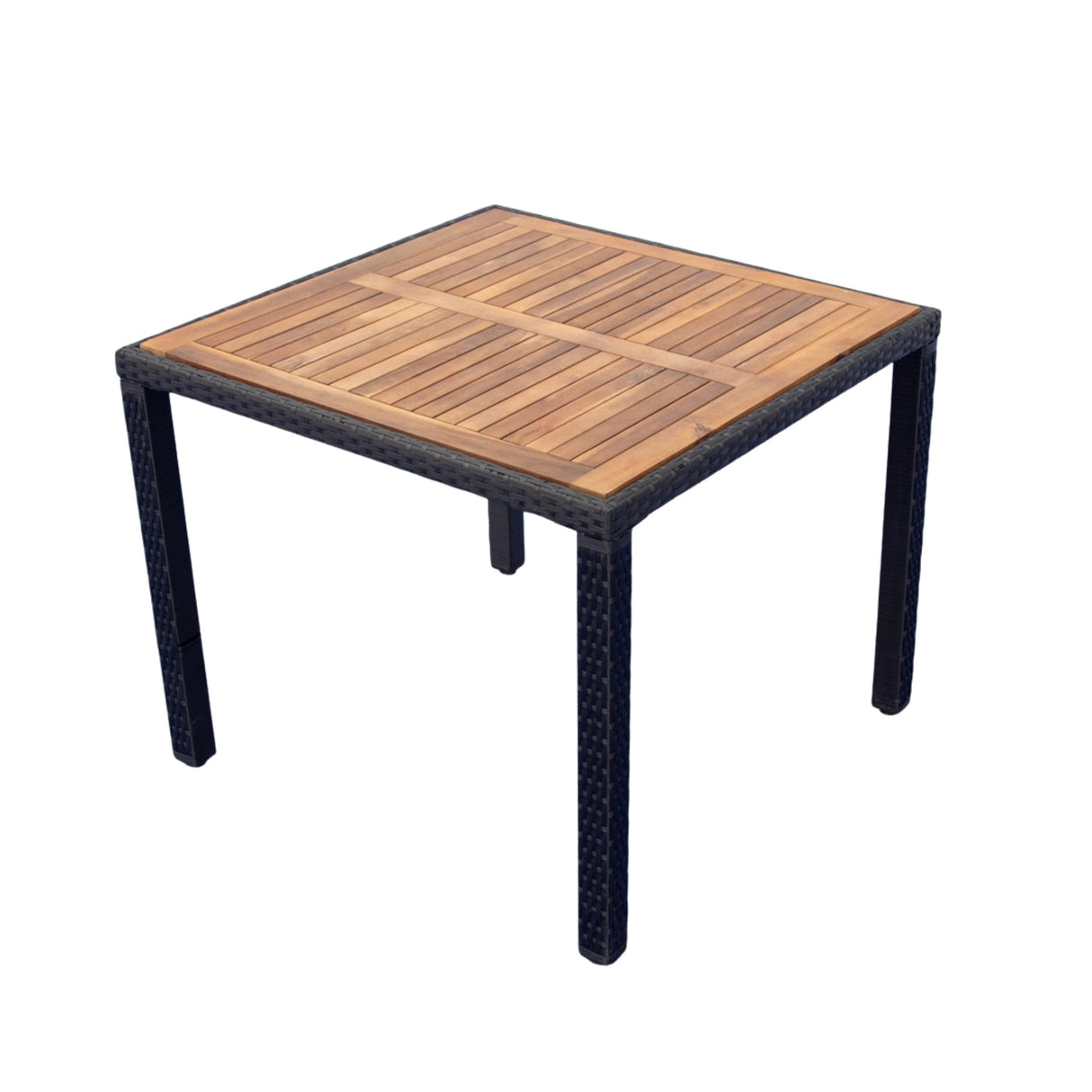 EELIFEE 5-Piece Outdoor Patio Wicker Dining Set with Acacia Wood Top
