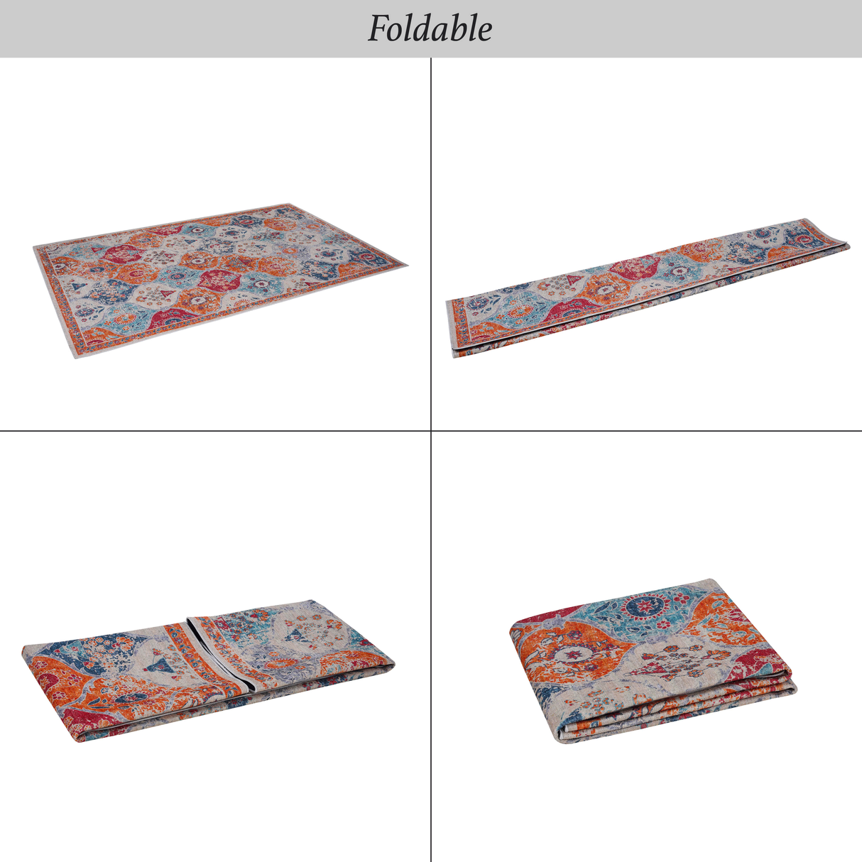 Naar Washable Area Rugs, Low-Pile, Non-Slip, Non-Shedding, Foldable, Kid & Pet Friendly