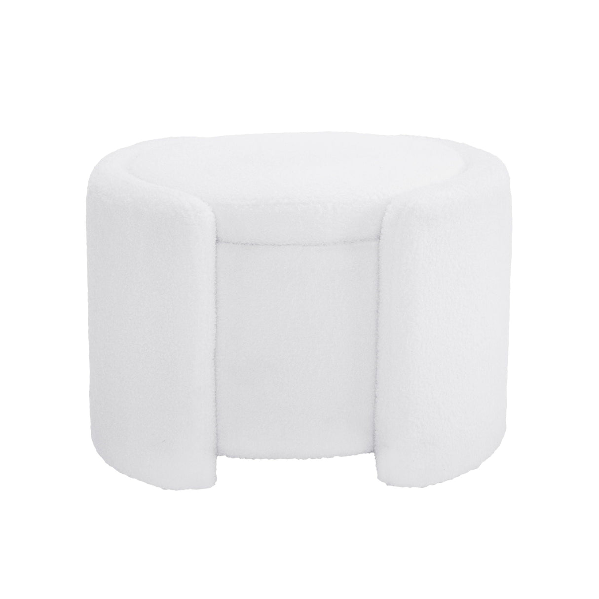 Cozy Boucle Storage Ottoman, Stylish Comfort With Hidden Storage