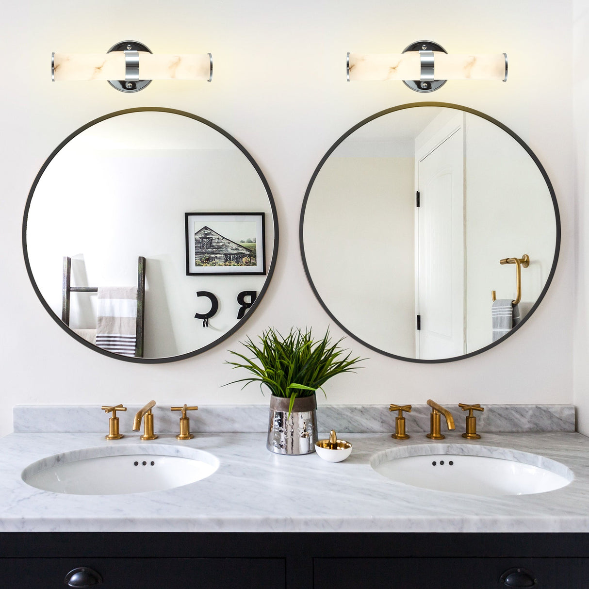 Resin Imitation Marble Wall Light Set of 2