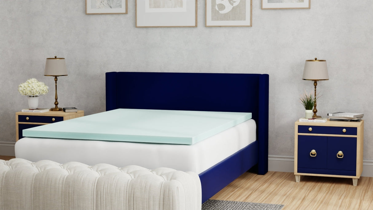 Omne Sleep Plush 3 Inch Queen Memory Foam Cooling Mattress Topper