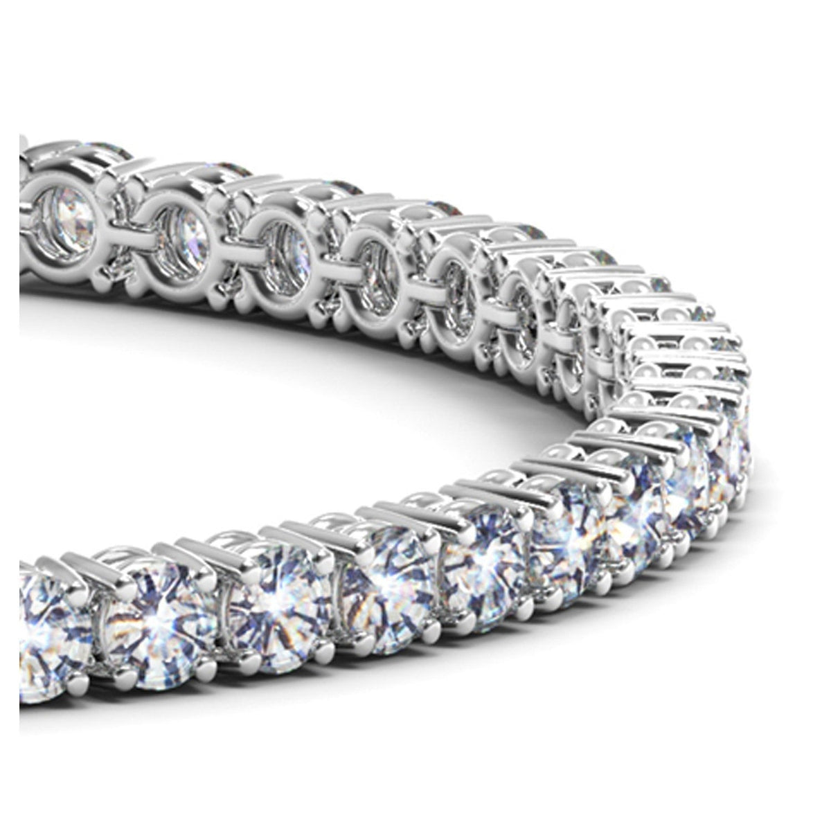 Lab Grown Round Diamond Tennis Bracelet in 14k White Gold (10 cctw F/G VS2/SI1)