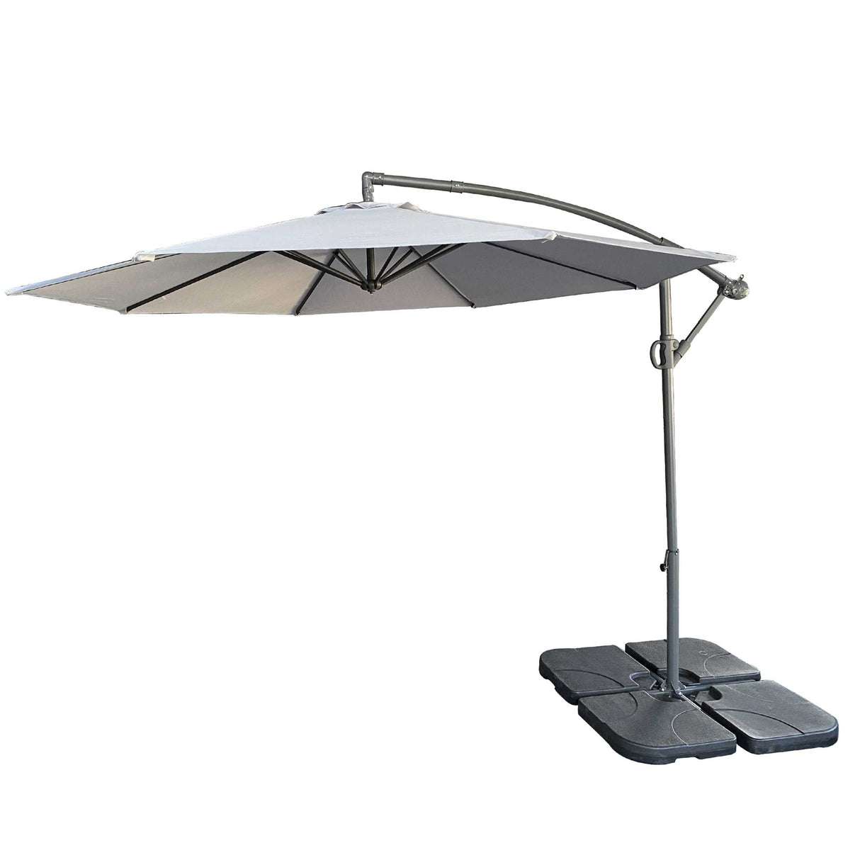 10 ft Offset Cantilever Patio Umbrella with Crank - Gray