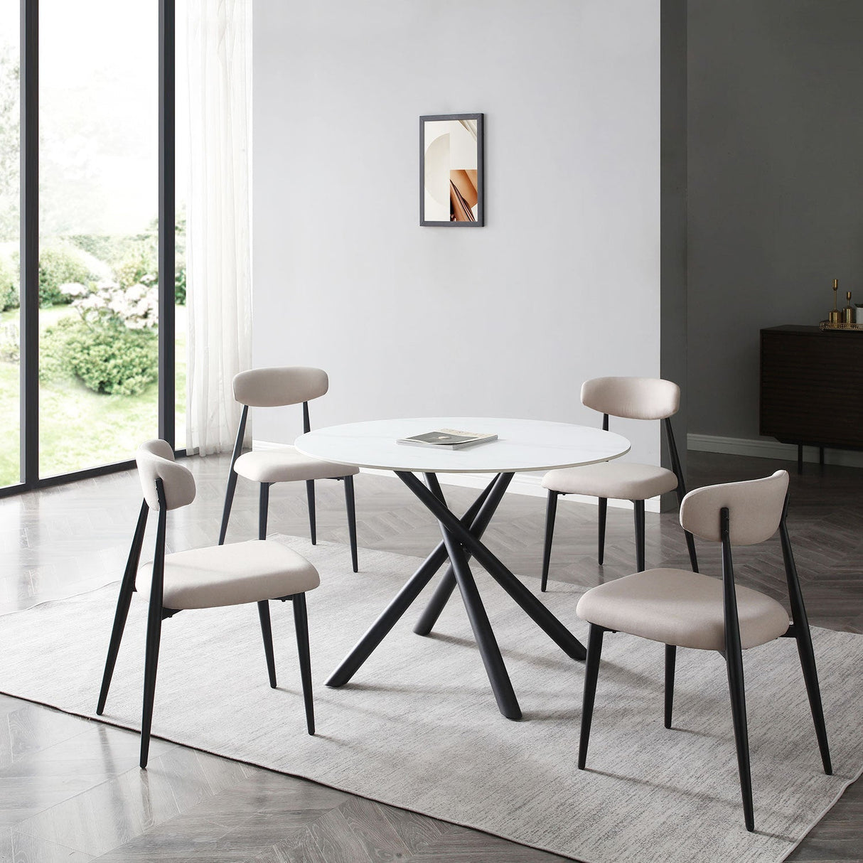 Modern Dining Chairs Set of 2 Light Grey