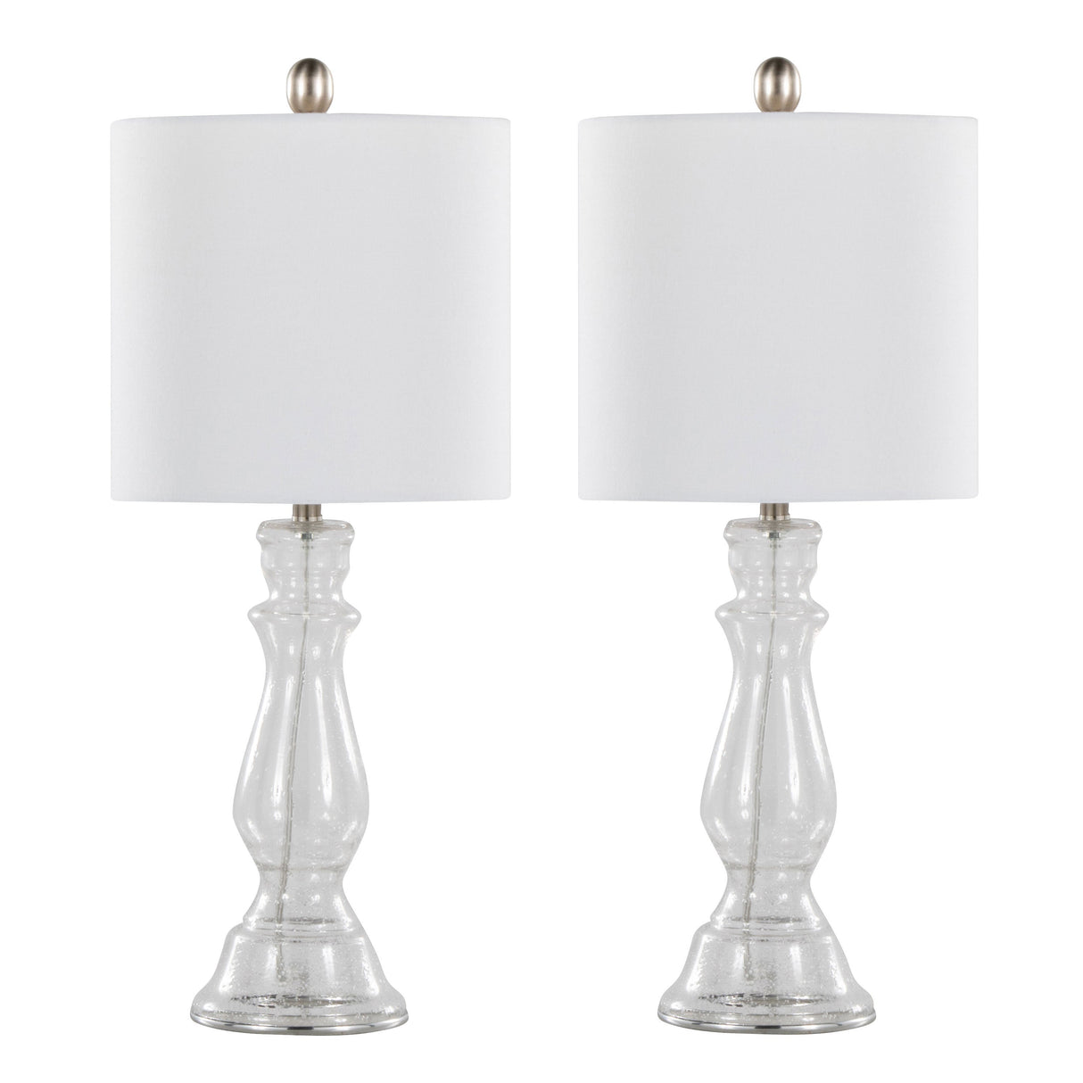 Bishop 24" Contemporary Glass Table Lamp Set of 2