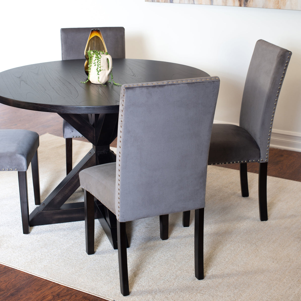 Enbridge 5-piece Dining Set Cross-Buck Dining Table with 4 Stylish Chairs