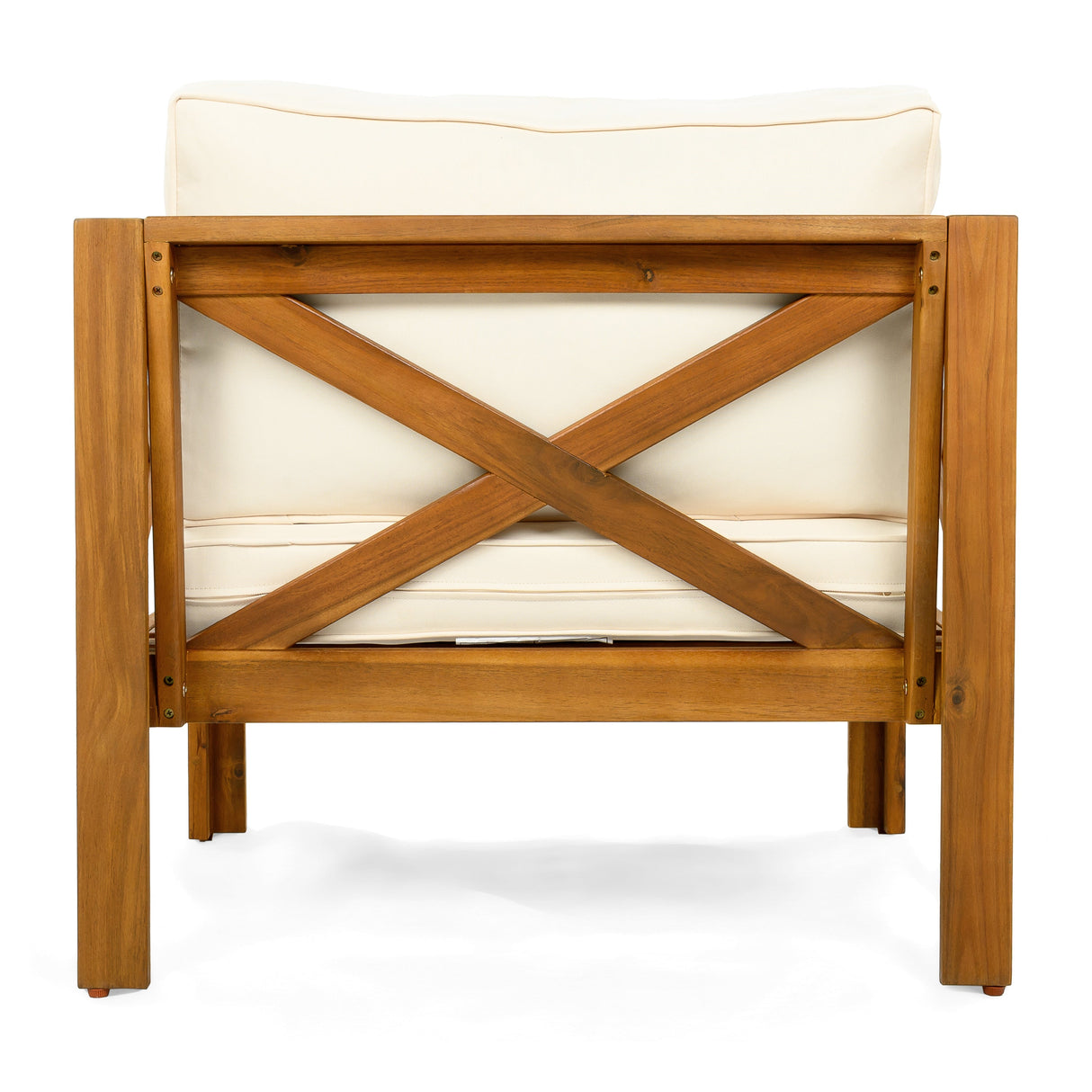 Outdoor Acacia Wood Club Armchair with Cushions (Set of 4)