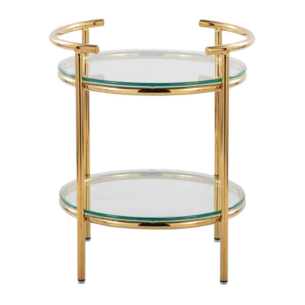 Gold and Glass Side Table with 2 Tiers - Rhonda
