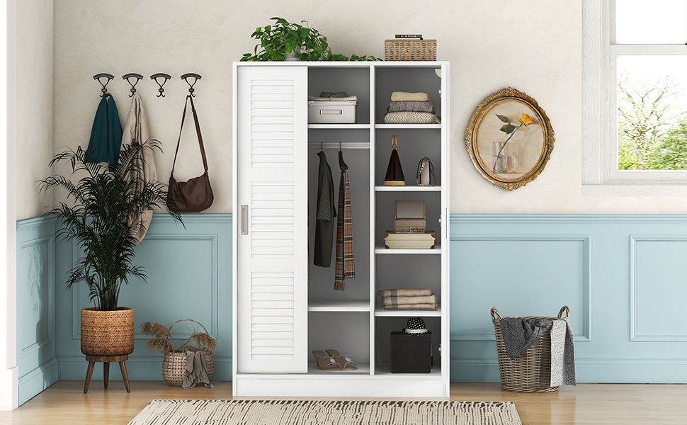 3 Door Shutter Wardrobe & Shelves