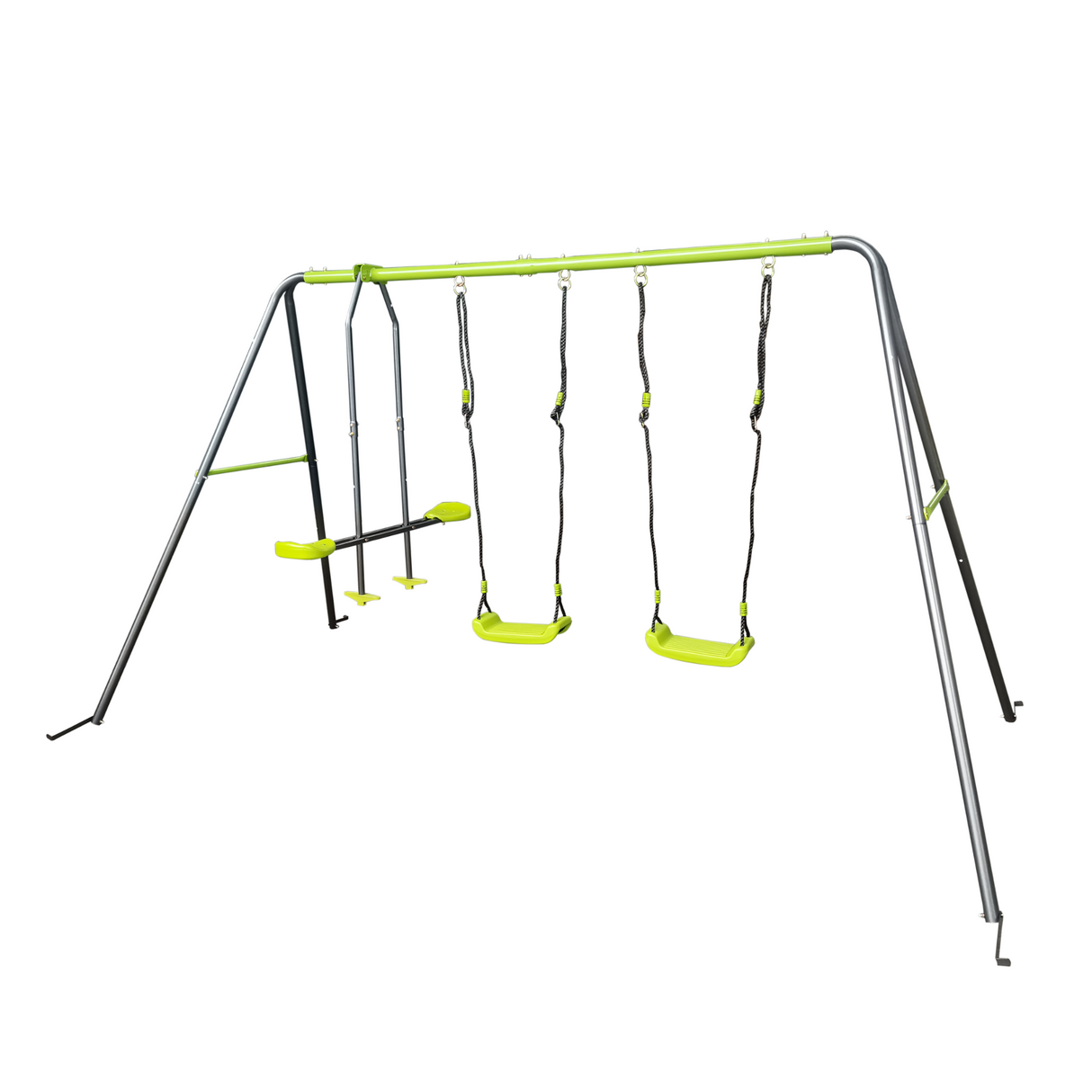 Outdoor Playground Swing Set for Age 3+ with Face-to-Face Swing