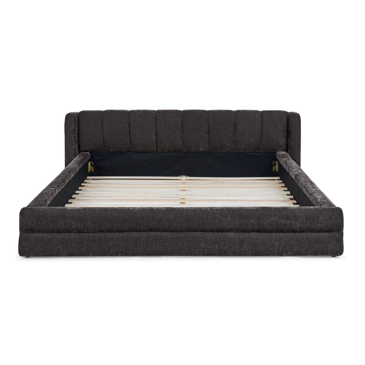 Modern Upholstered Bed Frame With Thick Fabric And Headboard