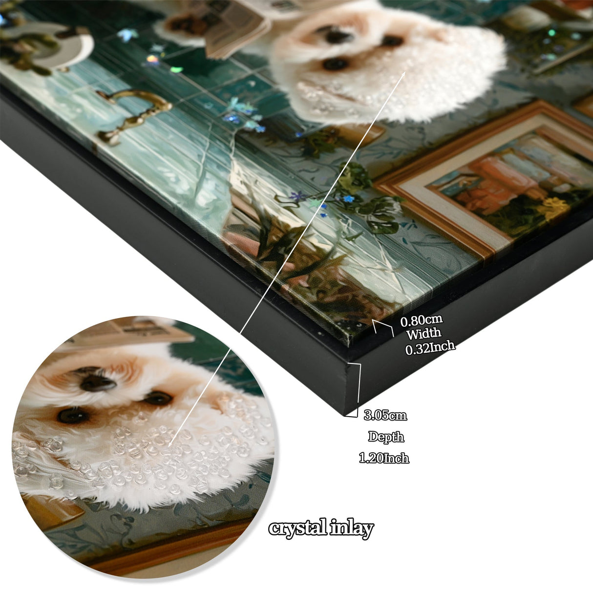 Framed Bathroom Decor, Cute Puppy Wall Art in Picture Frame, Funny Bathroom Wall Art Signs, 3D Canvas Print Ready to Hang (Framed,12''x16'')