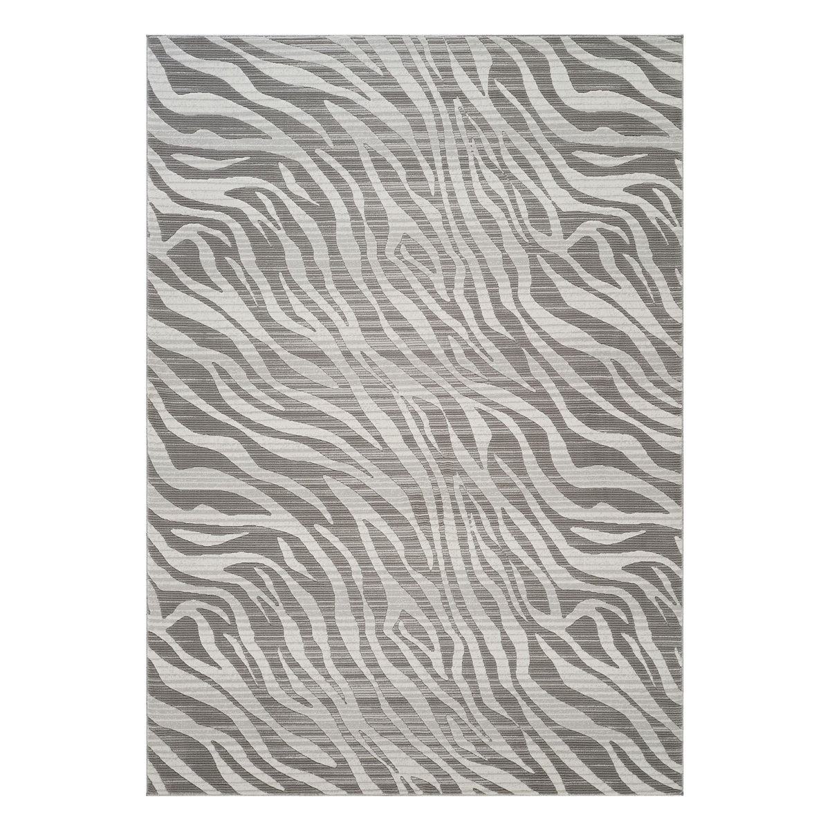 Geometric Area Rug with 3D Effect - Ivory / Gray