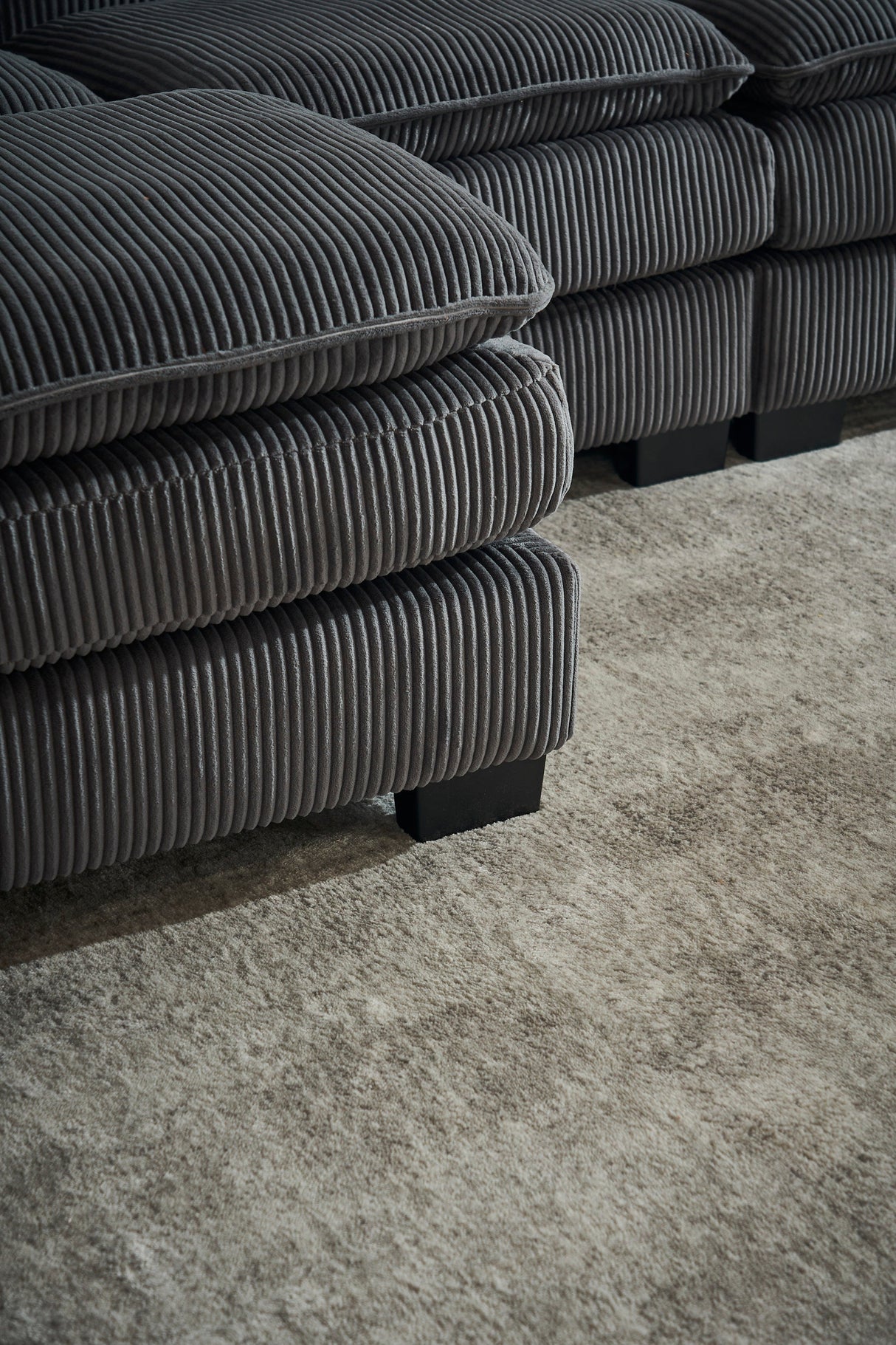 Modern U Shaped 6-Seat Sectional Sofa Couch with Ottoman