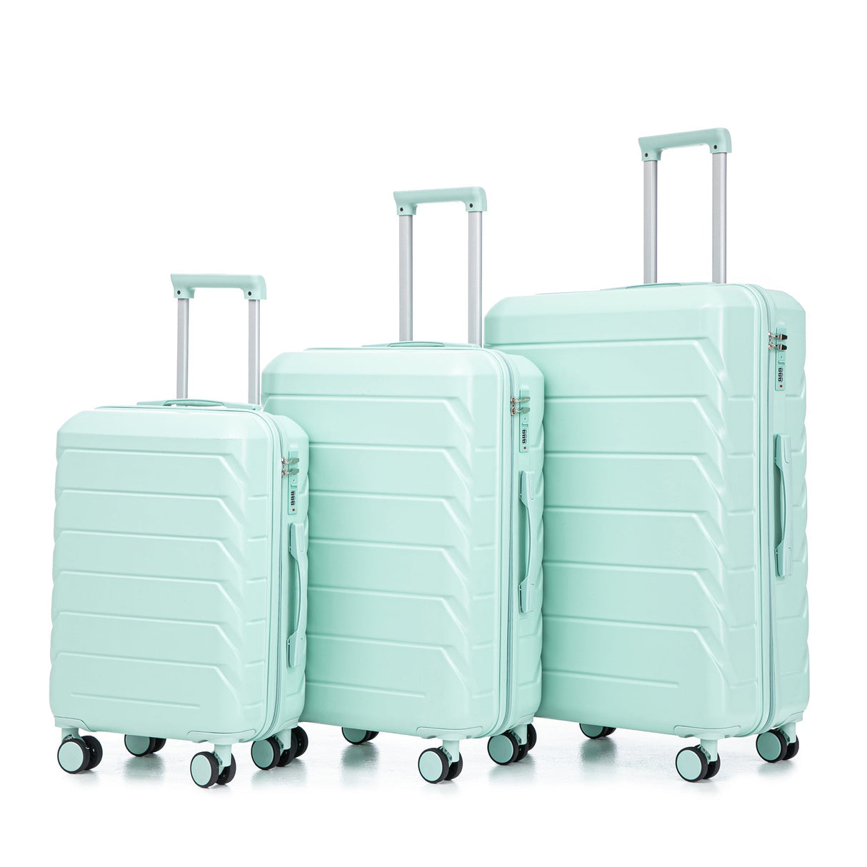 Set 3PCs 20'/24'/28' ABS Spinner Wheel Luggage - Mint Green