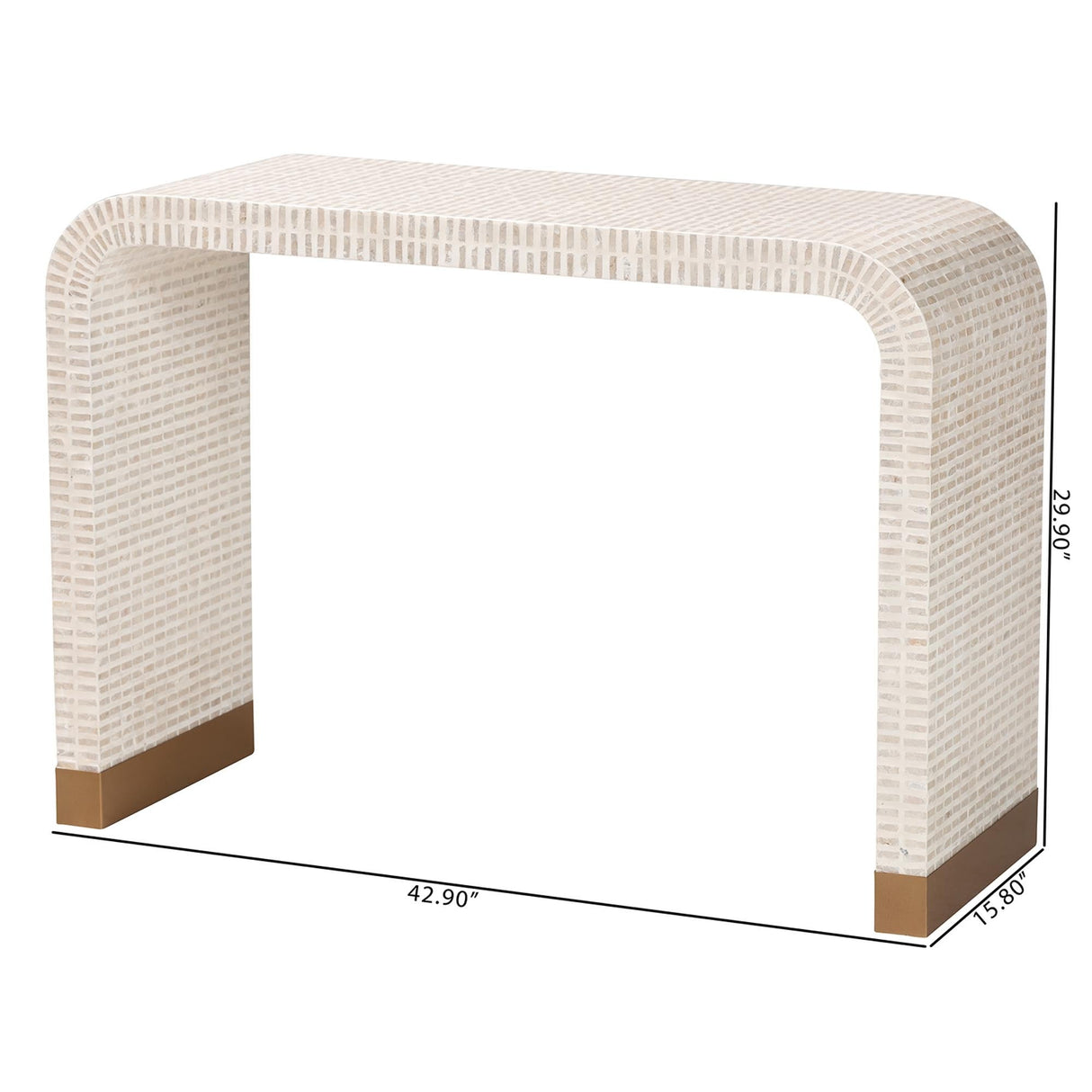 Console Table with Capiz Shell Mosaic Pattern