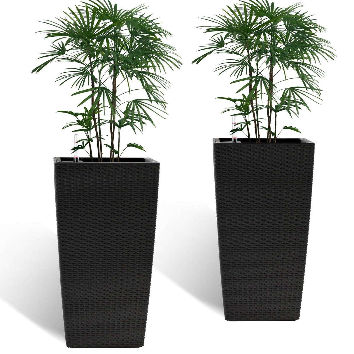 Pack of 2 Square Planters with Automatic Watering System