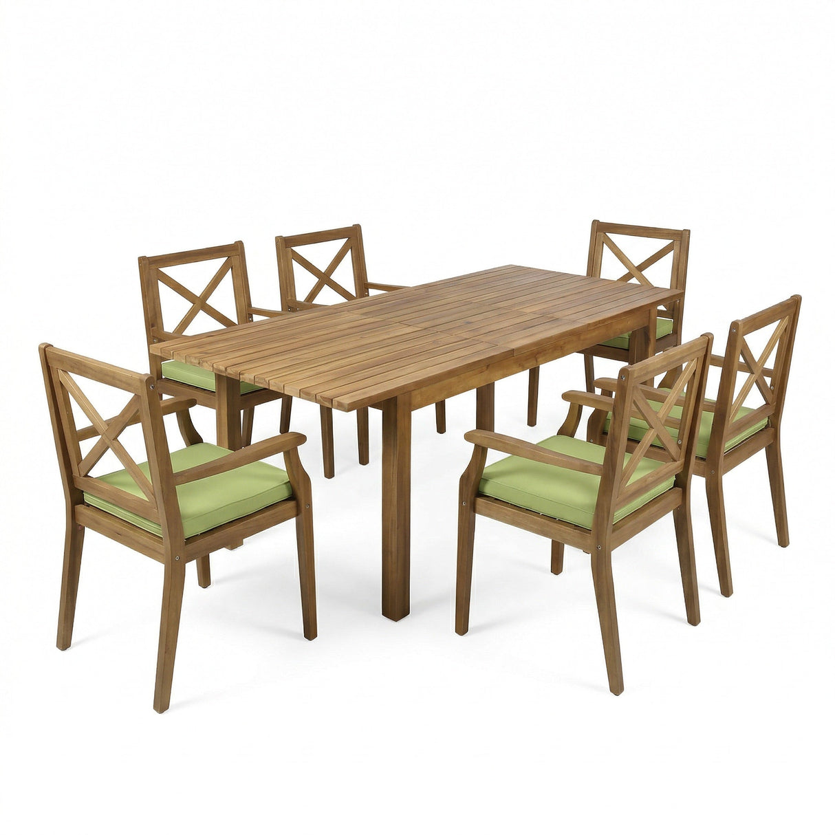 7 Pieces Acacia Wood Outdoor Dining Set