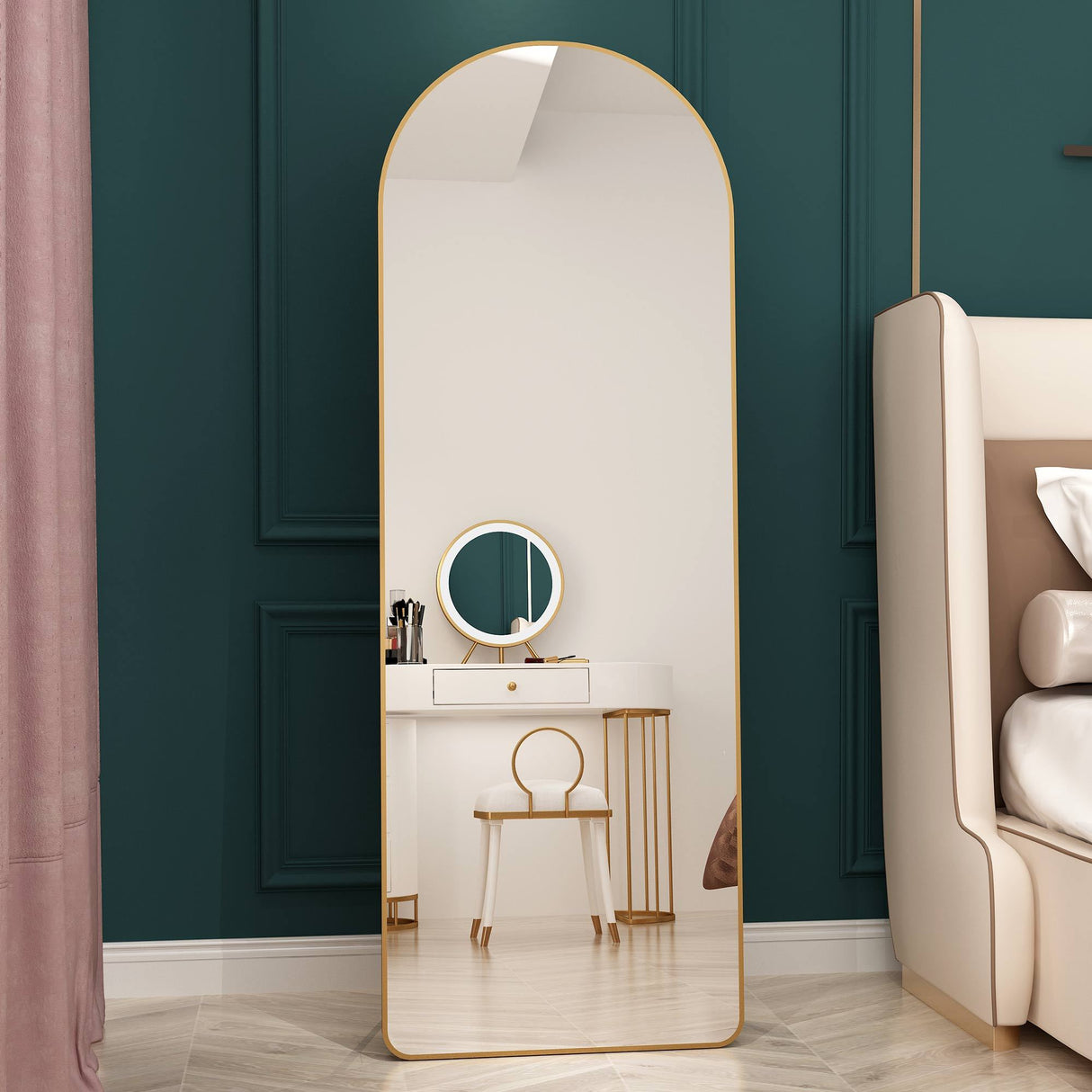 The 4th Generation Floor Mounted Full Length Mirror with Gold Frame