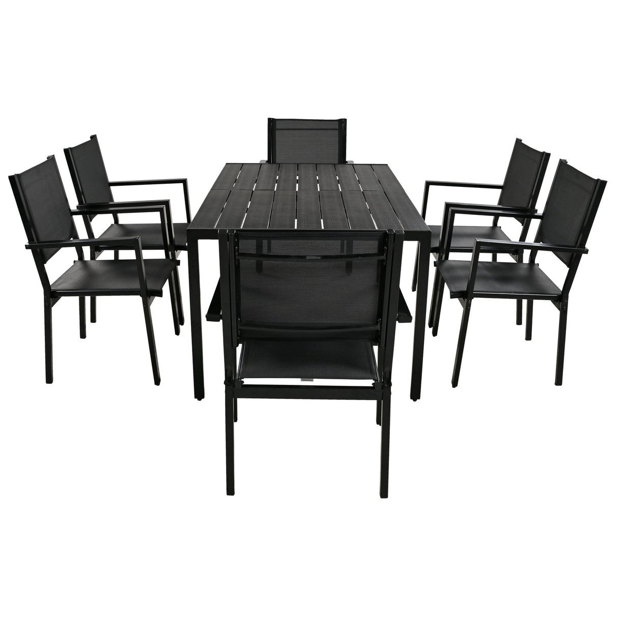 6-Person Modern Steel Outdoor Dining Set