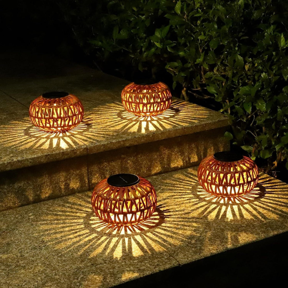 2 Pack Solar Lanterns Outdoor Waterproof Table Lamp Decor