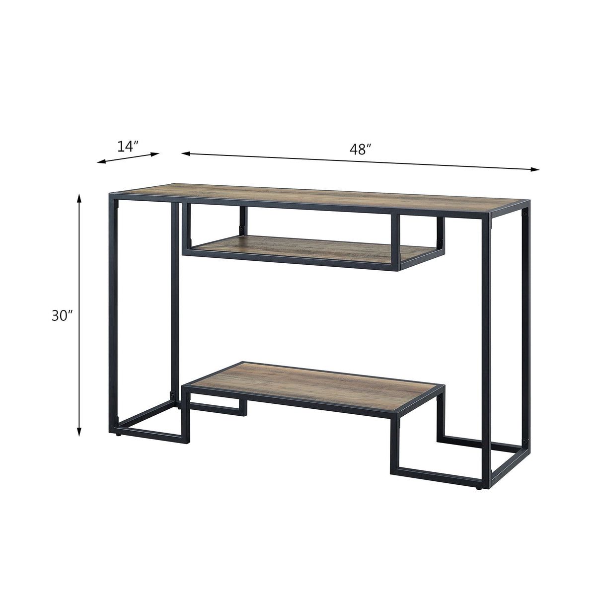 Idella Sofa Table - Rustic Oak / Black