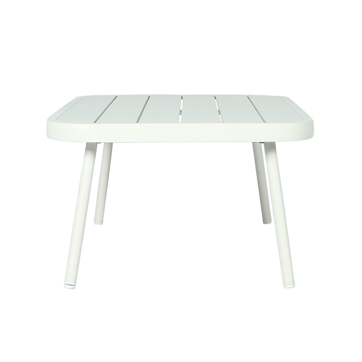 Mariano Steel Loveseat and Table, Off White & Grey