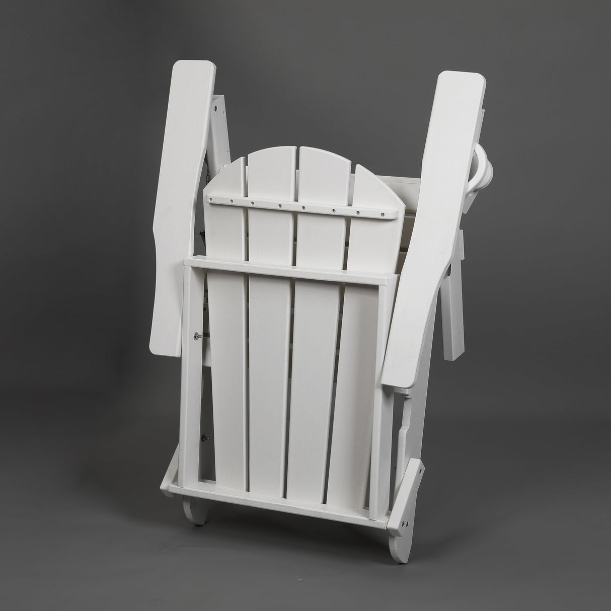 Folding Adirondack Chair with Dual Cup Holder - White Composite