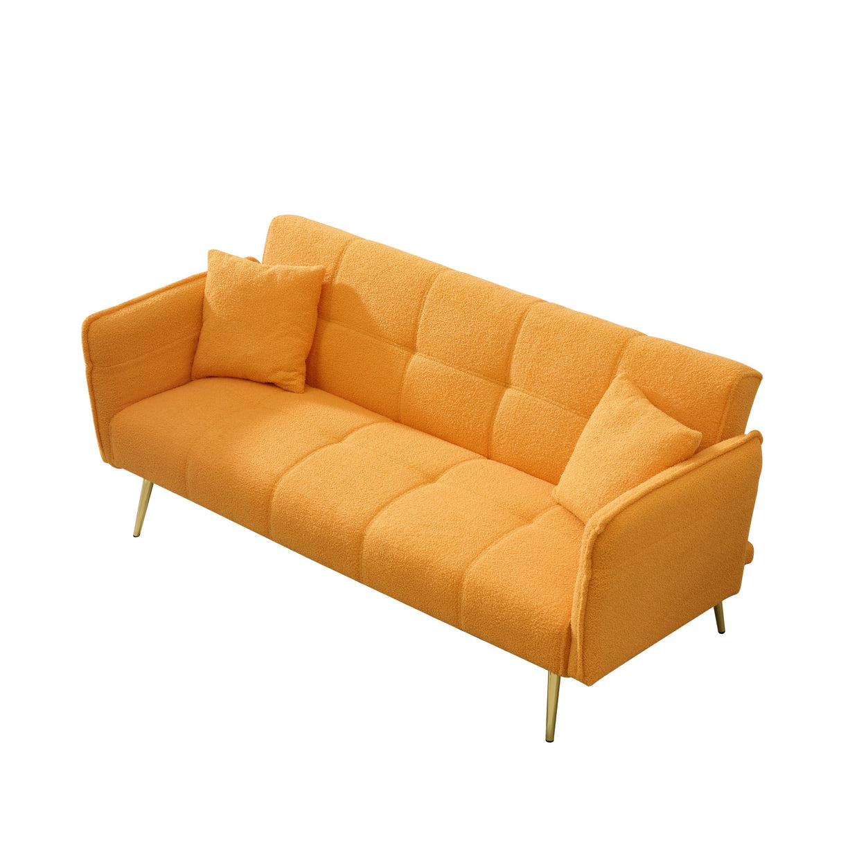 70-Inch Teddy Fleece Sofabed with Adjustable Arms and Backrest