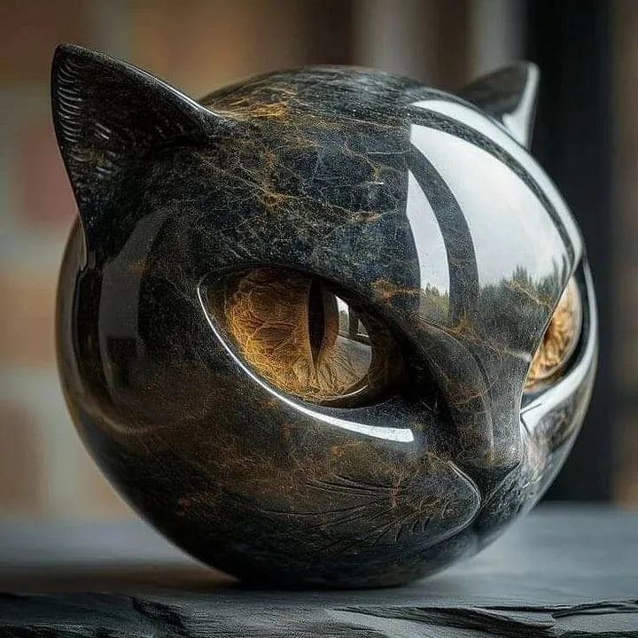Cat Head Decorative Sculpture