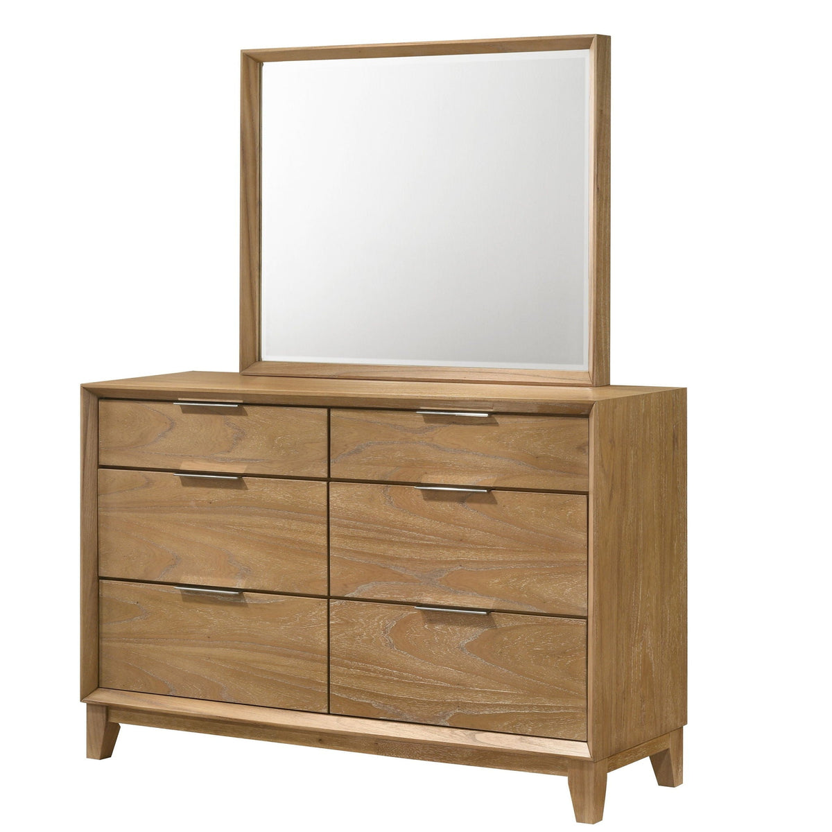 6 Drawer Storage Dresser, Bedroom Furniture - Natural Wood