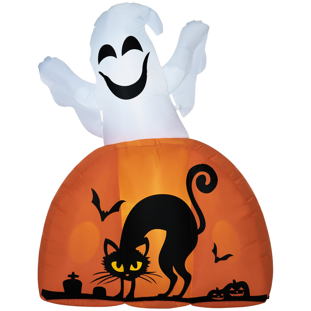 5FT Illuminated Ghost & Pumpkin Halloween Inflatable