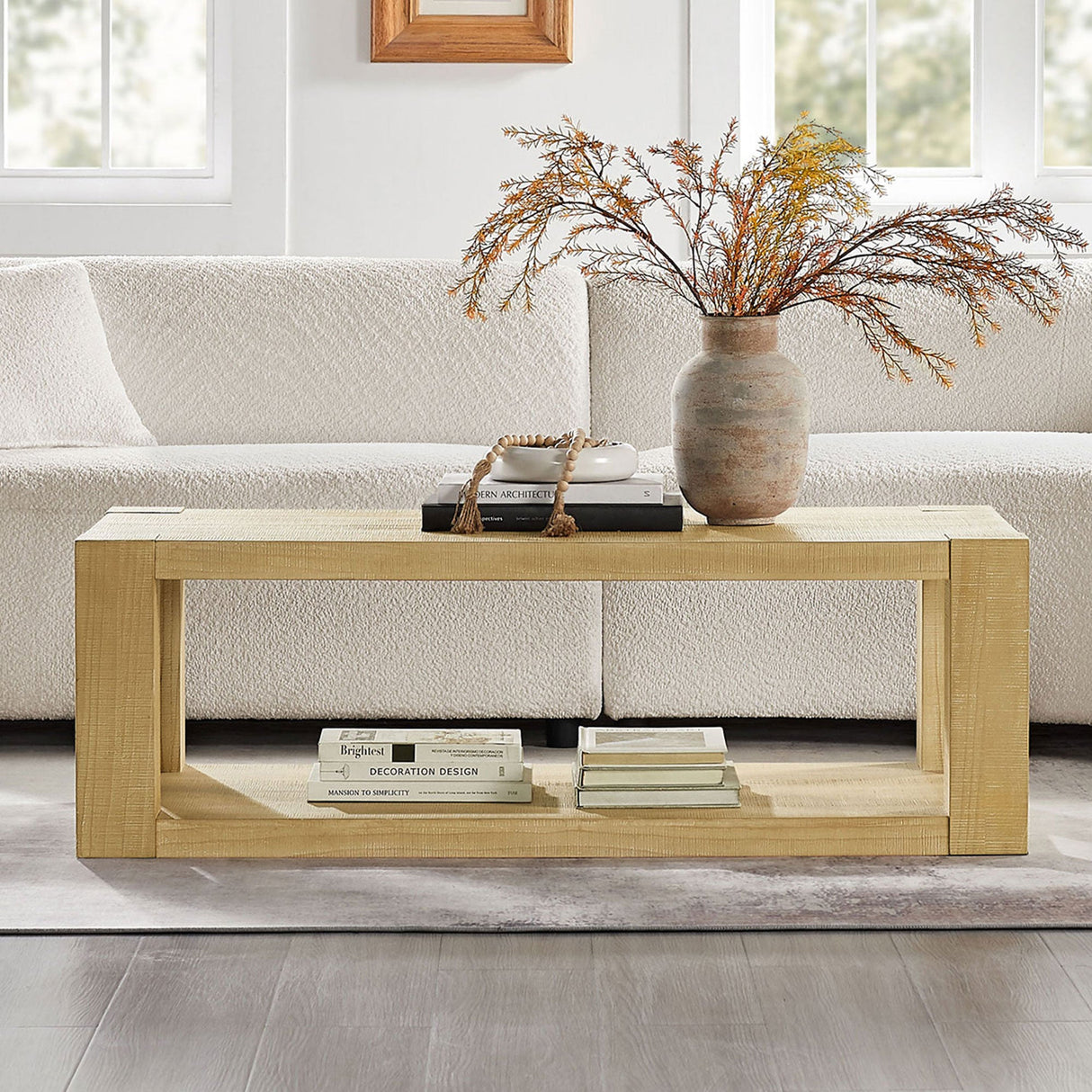 2-Piece Modern Rectangle Coffee Table Set