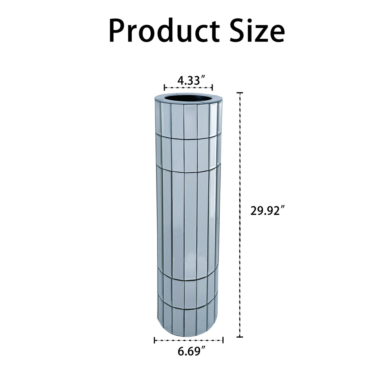 29.92" Tall Floor Vase Mirrored