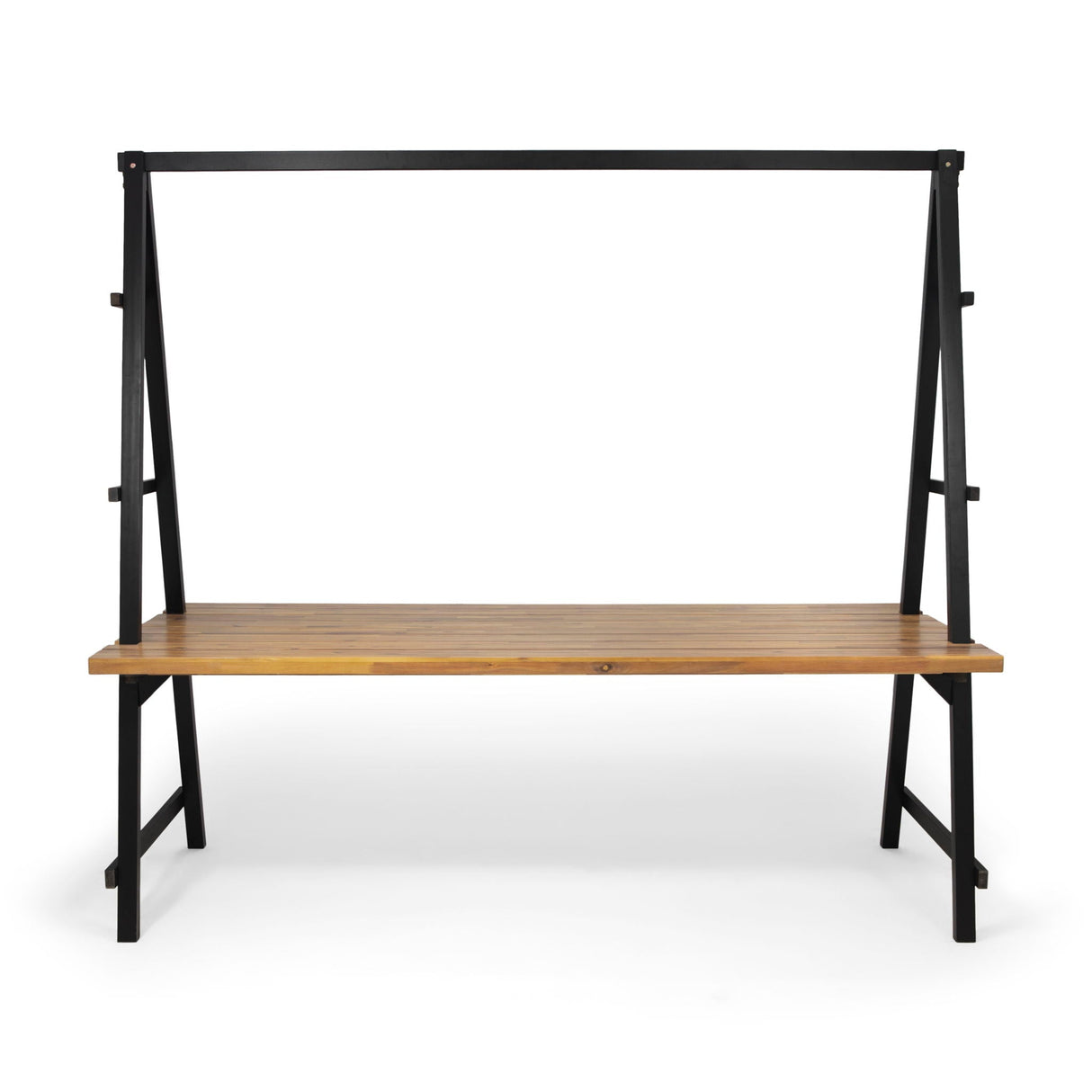 Huckleberry Acacia Wood Outdoor Dining Table With Plant Hanger - Teak