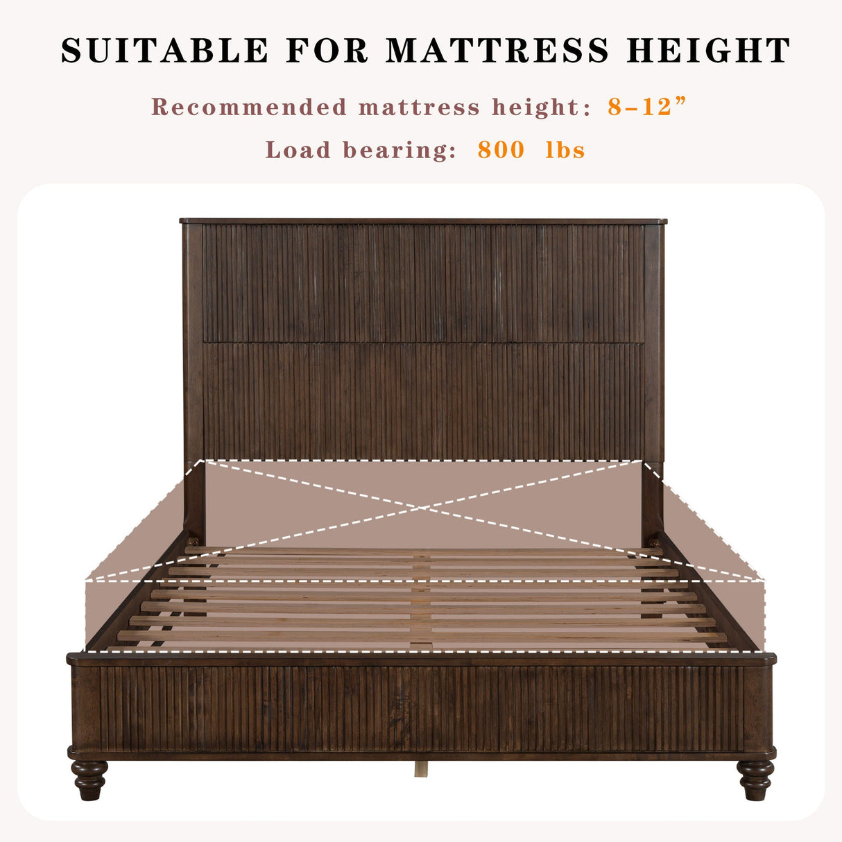 Platform Bed Frame With Tall Headboard