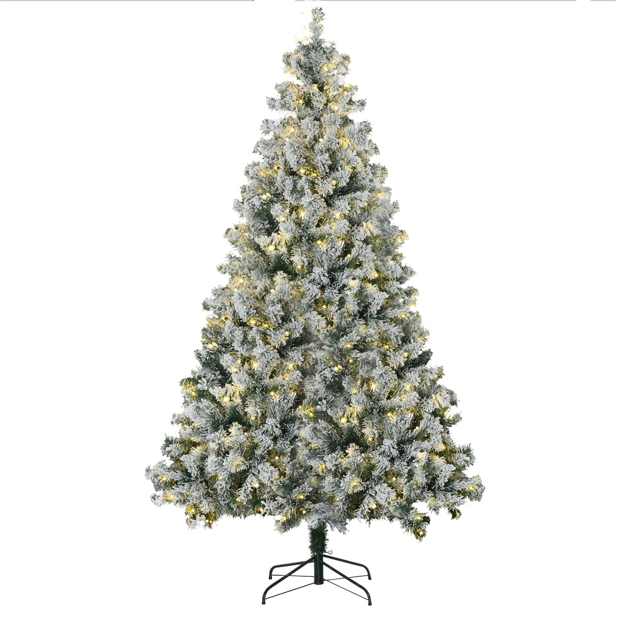 HOMCOM 7.5ft Tall Prelit Artificial Christmas Tree