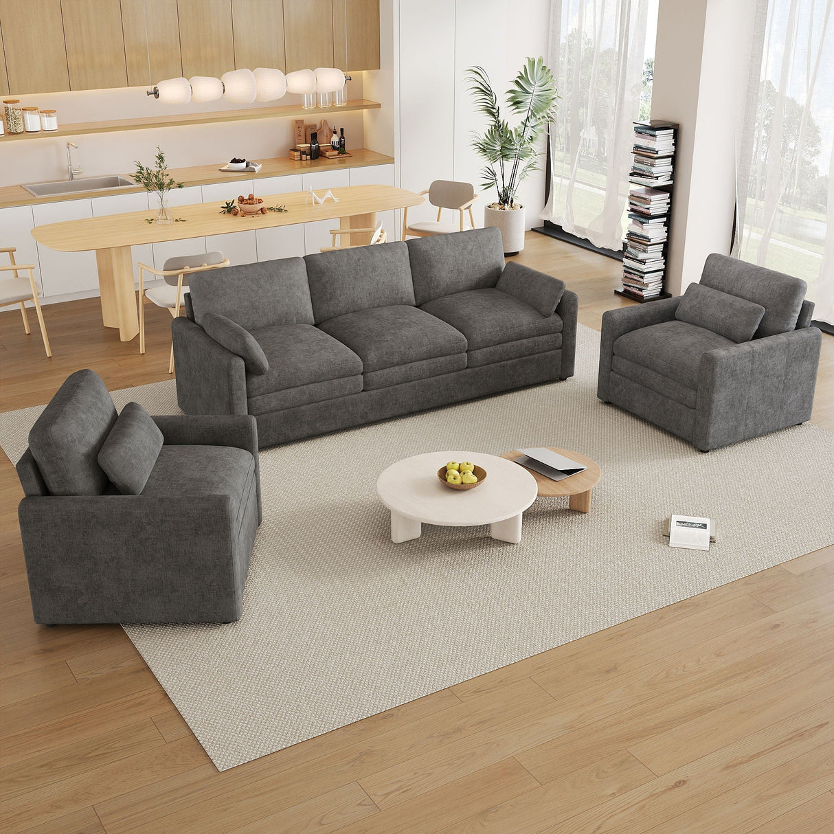 Cozy Sofa Set Oversized Comfy Cloud Sofa with Double Cushion
