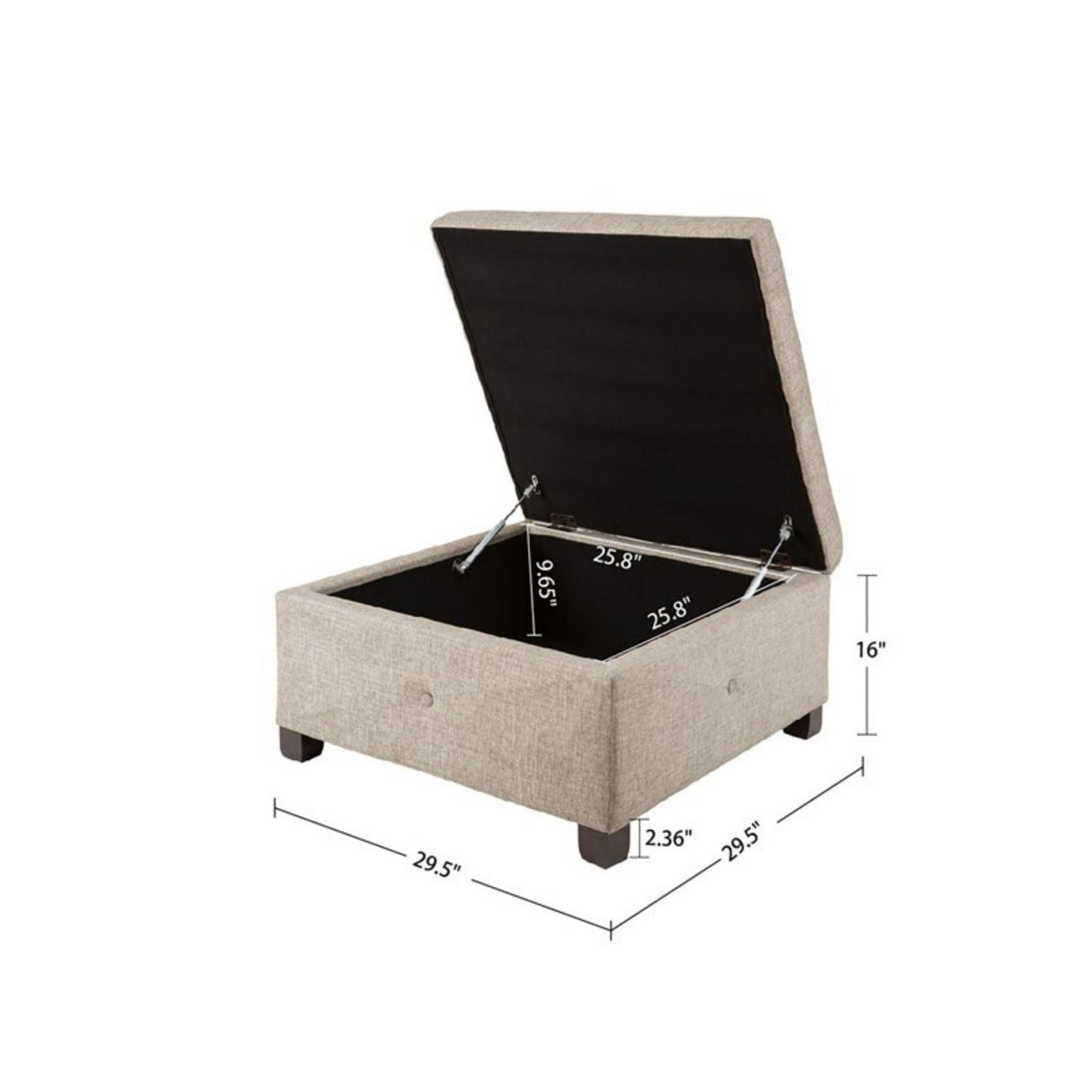 Aspen - Ottoman Soft Close Storage