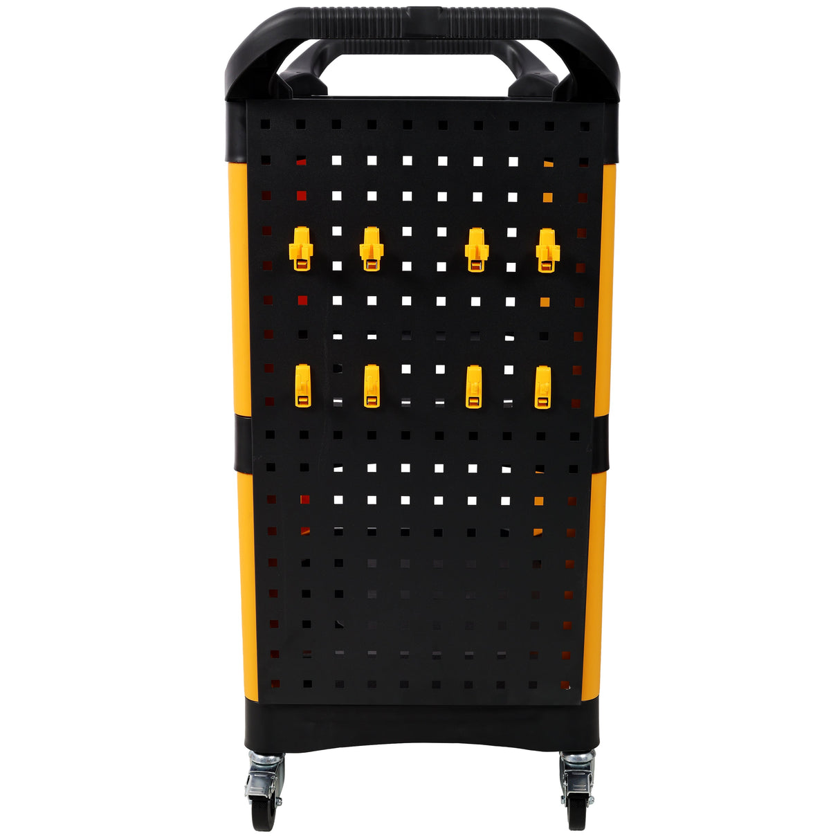 3 Tier Rolling Auto Detail Cart With Wheels - Yellow & Black