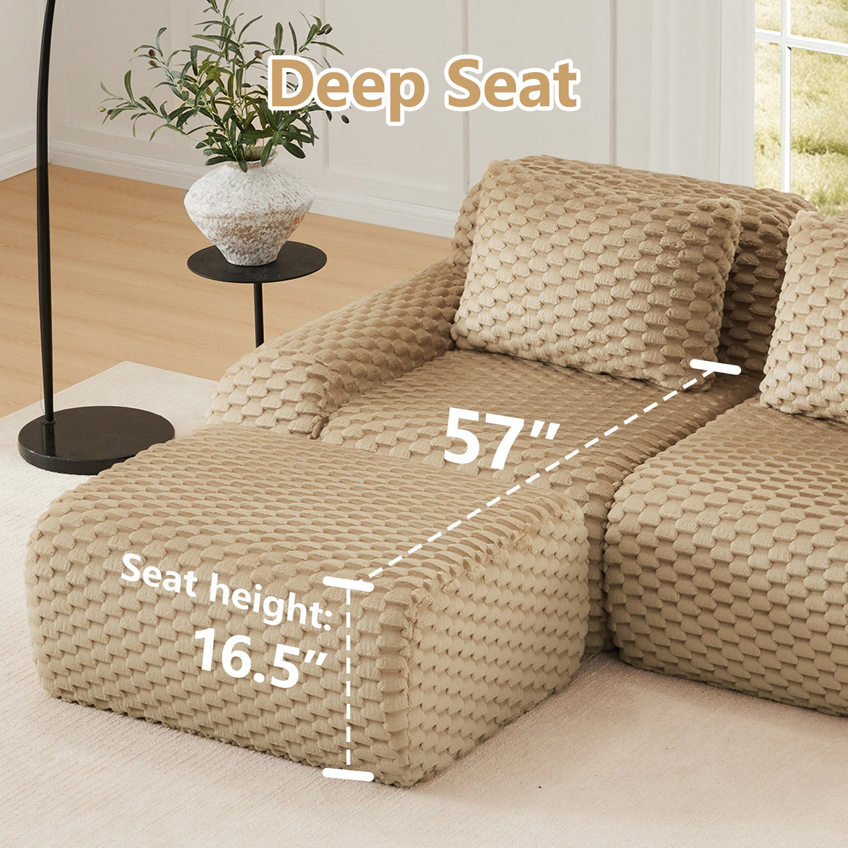 146" Modern U-Shaped Modular Sectional Sofa