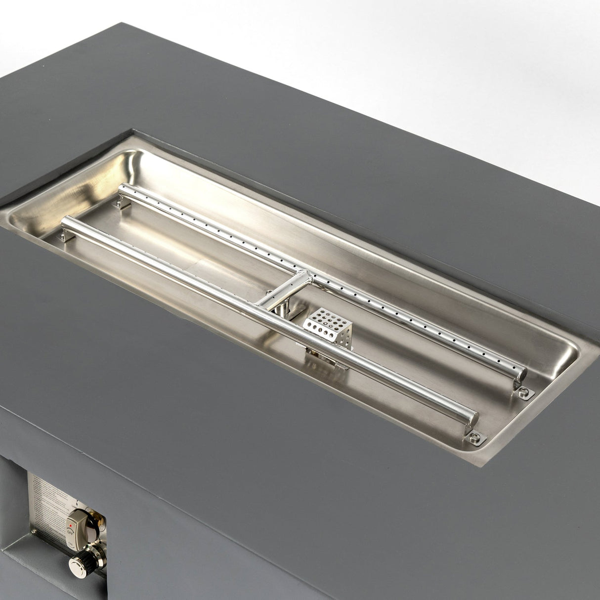 Volon Modern Rectangular Fire Pit Table in Light Gray