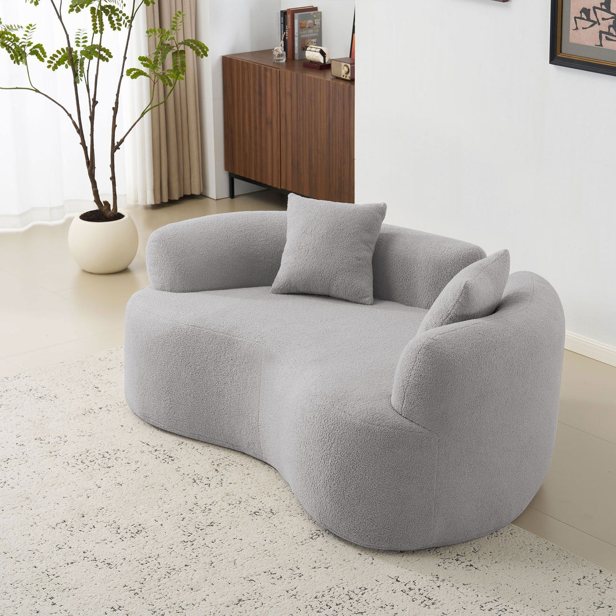 Modern Curved Loveseat
