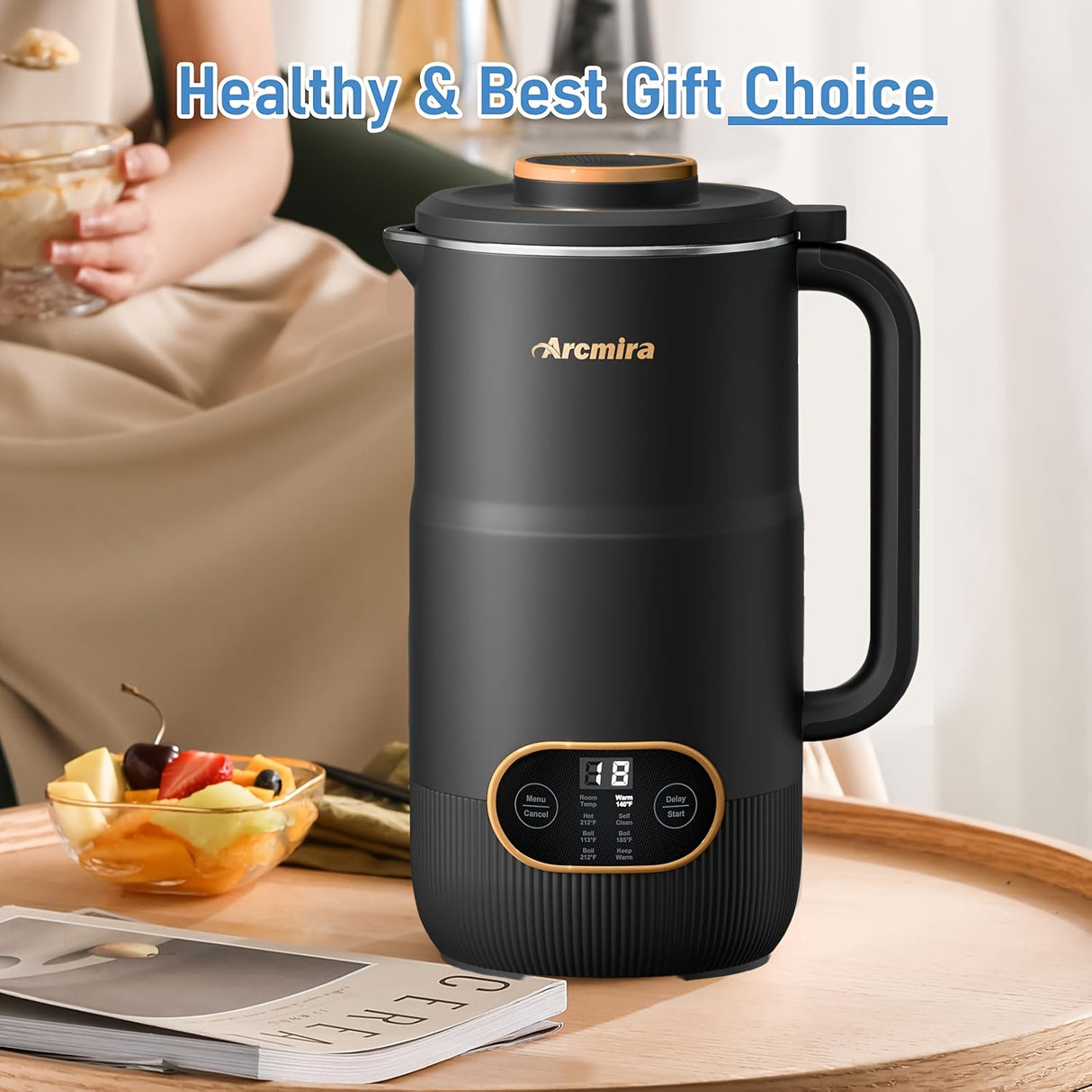 8-in-1 Nut Milk Maker Machine – 35oz Soy, Almond, Oat, Plant-Based Milk Maker