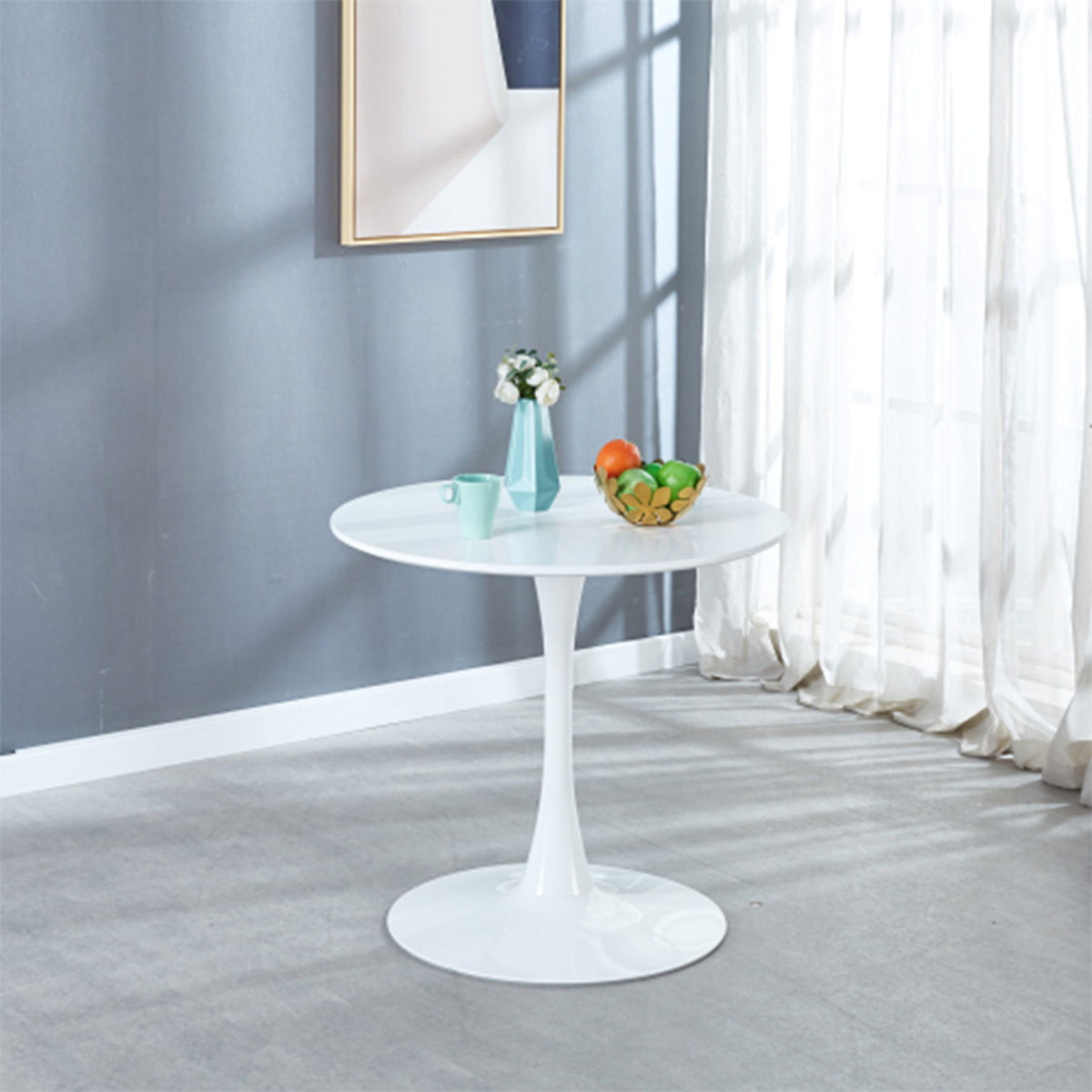 Mid-Century Tulip Dining Table with Round Top and Pedestal Base - Multiple Colors