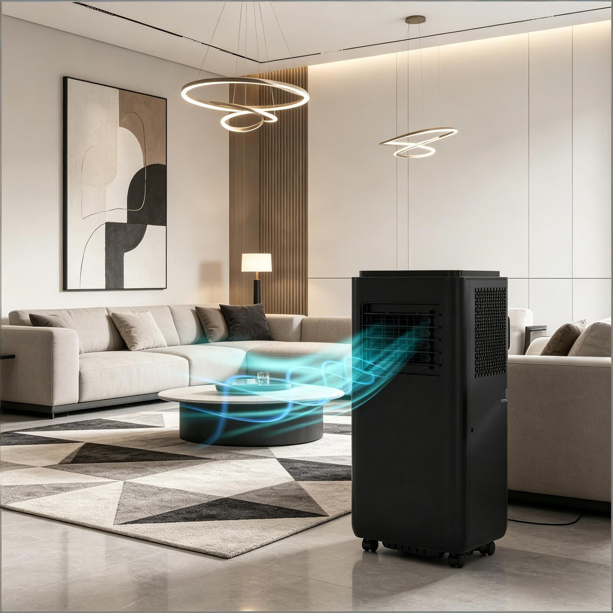 Portable Air Conditioner with Five Modes – Black ABS Plastic
