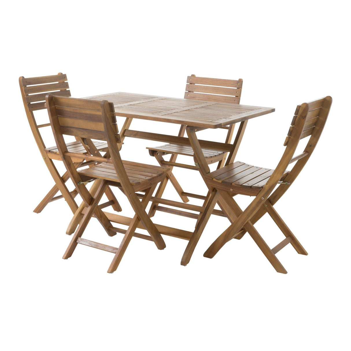 Natural 5-Piece Wood Outdoor Patio Dining Set - Natural Stained