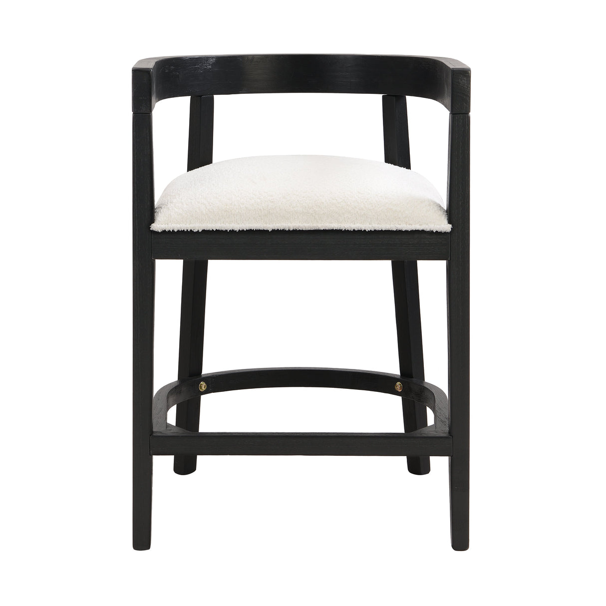 Modern Rubberwood Counter Stool Set with Upholstered Seats