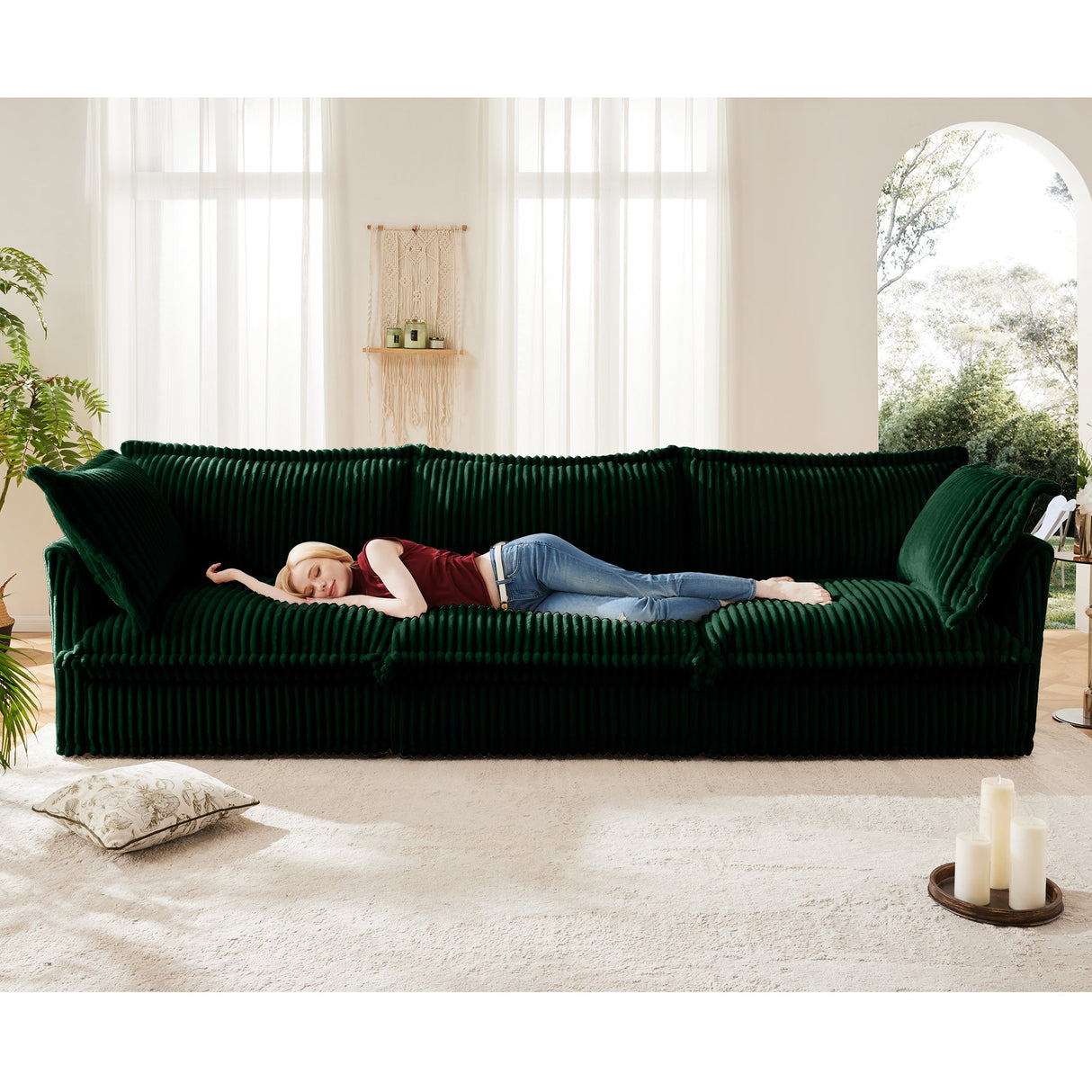 Slipcovered Modern 3 Seater Sofa