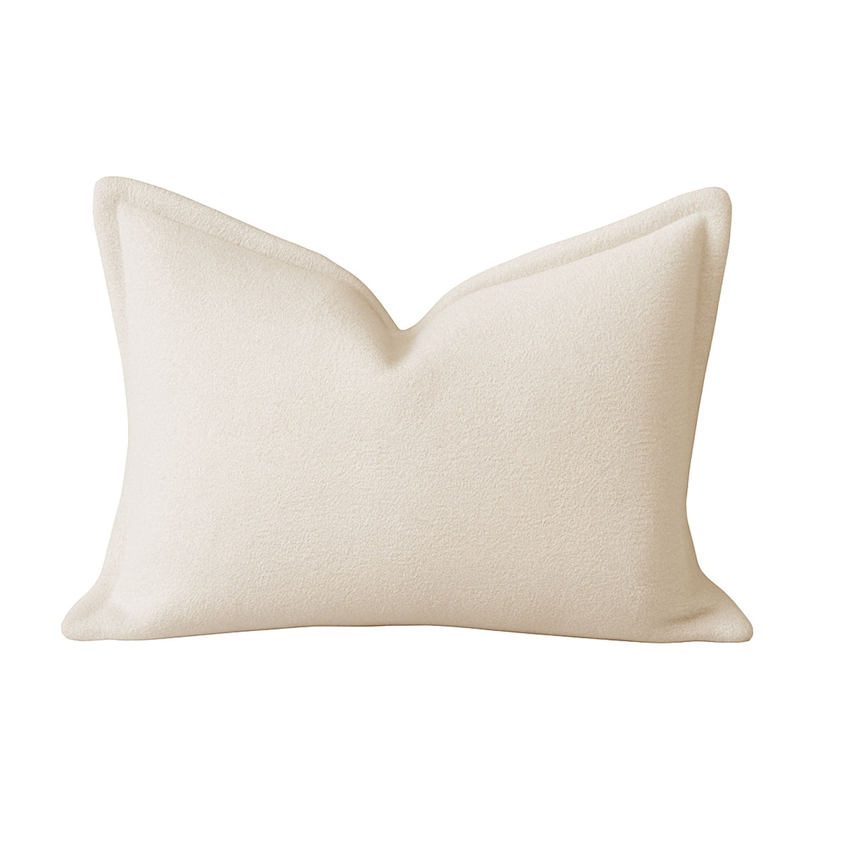 Ivory Textured Throw Pillow with Plush Fill - Homey Cozy Comfort